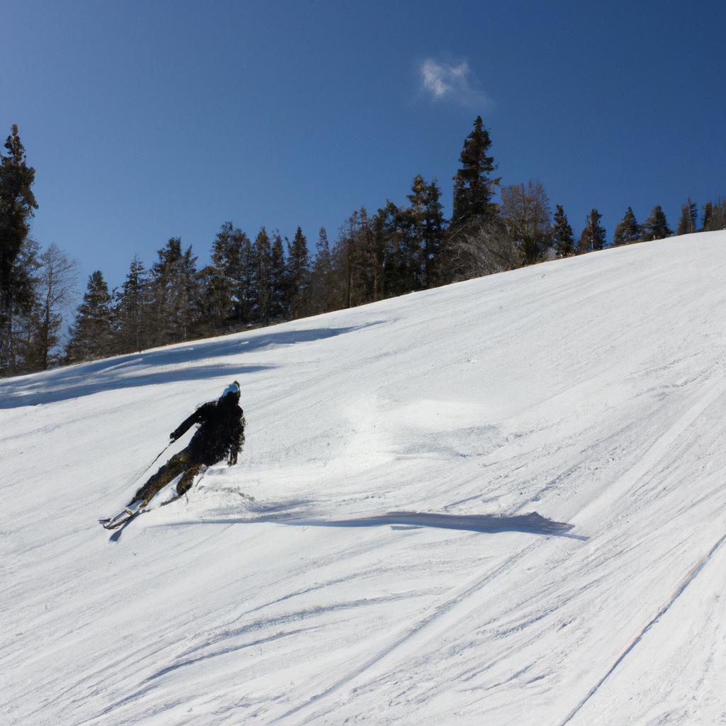 Person skiing down a slope